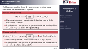 Automatique - Modèles - réponses temporelles 1