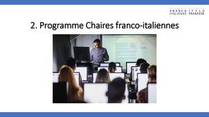 Présentation programme Chaires Franco Italiennes - Université Franco Italienne