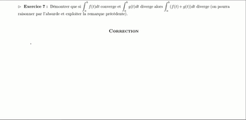 Chapitre 2 - Intégrales généralisées - Exercice 7