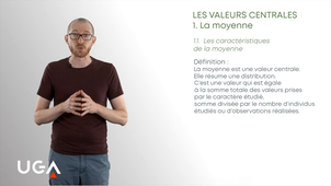 Les valeurs centrales : la moyenne video 1