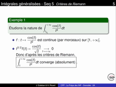 Chapitre 2 - Intégrales généralisées - Seq 5 - Extrait 2 - Exemple 1