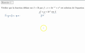 Equations différentielles - Exercice 1