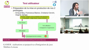 GAMER : réalisations et perspectives d'intégration de jeux