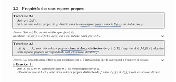 Ch3 - Reduction - Propriétés des sous-espaces propres