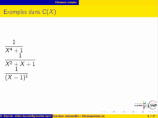 Fractions rationnelles : DES