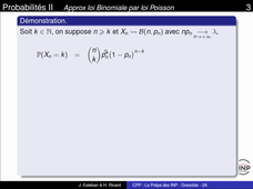 Ch9 Seq 8 Approximation loi Binomiale par loi de Poisson