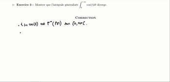 Chapitre 2 - Intégrales généralisées - Exercice 3