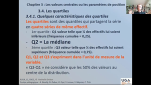 Les valeurs centrales : le quartile 1