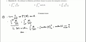 Chapitre 2 - Intégrales généralisées - Exercice 6