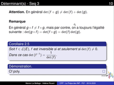 Determinants-endomorphisme-composition