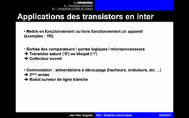 IUT1 - GEII - Module SE2 - Chapitre 10 : Cours 7 Transistors en bloqué/saturé
