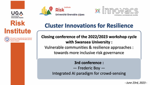 Workshop Cycle « Innovations for Resilience » : vulnerable communities and resilience approaches : towards more inclusive risk governance - Frederic Boy - 23/06/2023