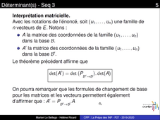 Determinants-famille-vecteurs-changement-base