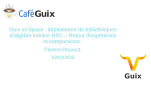 Guix vs Spack : déploiement de bibliothèques d’algèbre linéaire HPC – Retour d’expérience et comparaison.