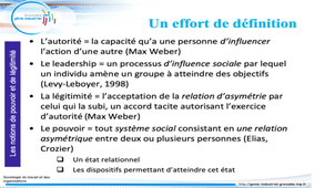 Les relations hiérarchiques : entre pouvoir et autonomie a)Les notions de pouvoir et de légitimité part.1