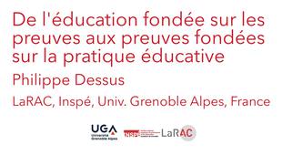 De l'éducation fondée sur les preuves aux preuves fondées sur la pratique éducative