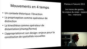 Kinesthèse et constitution de l'extériorité - 1ère partie