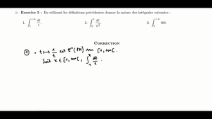 Chapitre 2 - Intégrales généralisées - Exercice 5