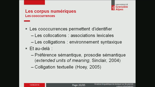 L'analyse linguistique du lexique sur grand corpus informatisé