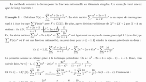 Calcul de la somme d'une série entière de coefficients F(n)