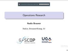 Presentation of the Operations Research course in M1 MOSIG and M1 MSIAM